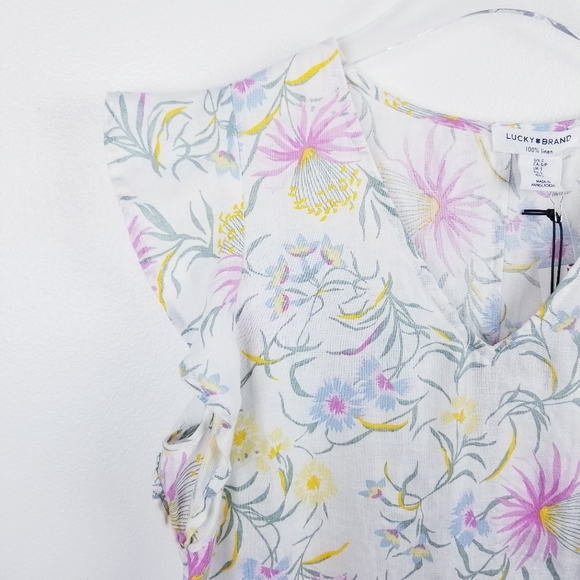 Lucky Brand Floral Linen Dress NWT size Small - Picture 7 of 7